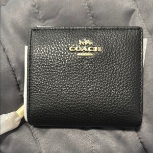 Coach New Small Black Leather Wallet